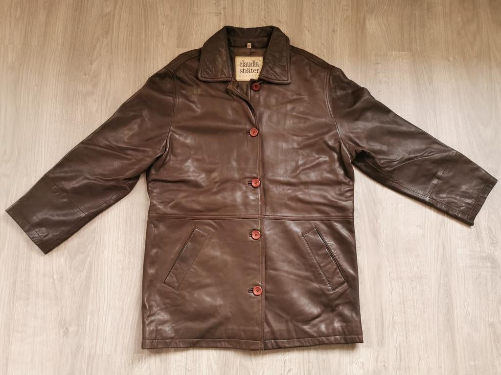Lederen jas Claudia Sträter - maat 40, Kleding | Dames, Maat 38/40 (M), Bruin, Ophalen of Verzenden, Claudia Sträter