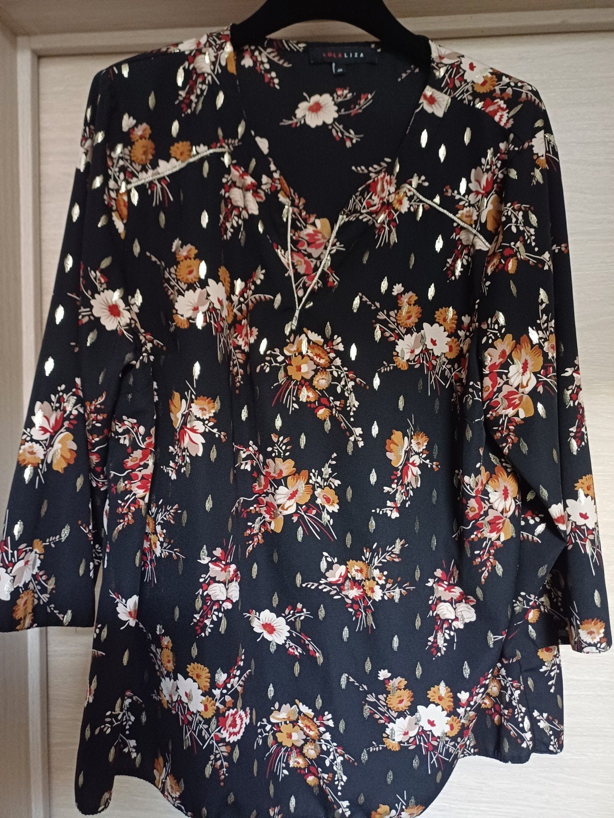 Lola&Liza zwart bloesje/bloemenprint Mt 46, Kleding | Dames, Blouses en Tunieken, Lola & Liza, Zwart, Maat 46/48 (XL) of groter