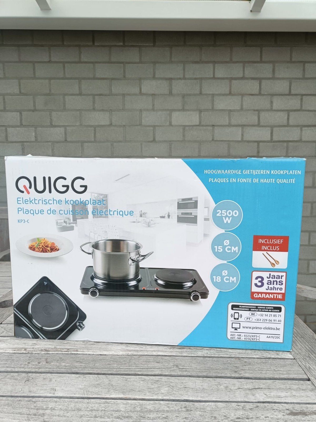 Nieuwe dubbele kookplaat 2500W, Electroménager, Neuf, Enlèvement, Électrique, 3 zones de cuisson ou moins