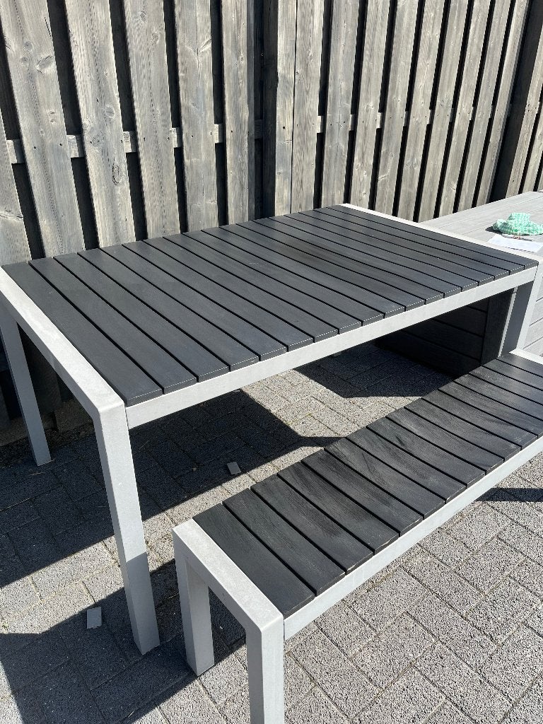 tuintafel met bank, Tuin en Terras, Ophalen, Gebruikt, Aluminium, Bank