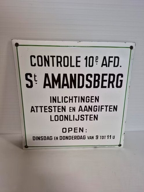 Email bord st. Amandsberg, Ophalen of Verzenden