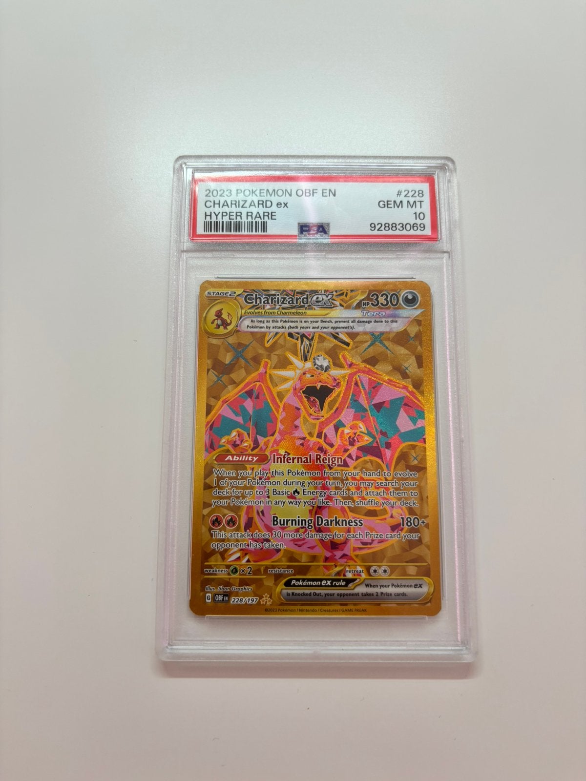 Pokemon kaart charizard obsidian flames, Verzamelen, Ophalen, Zo goed als nieuw