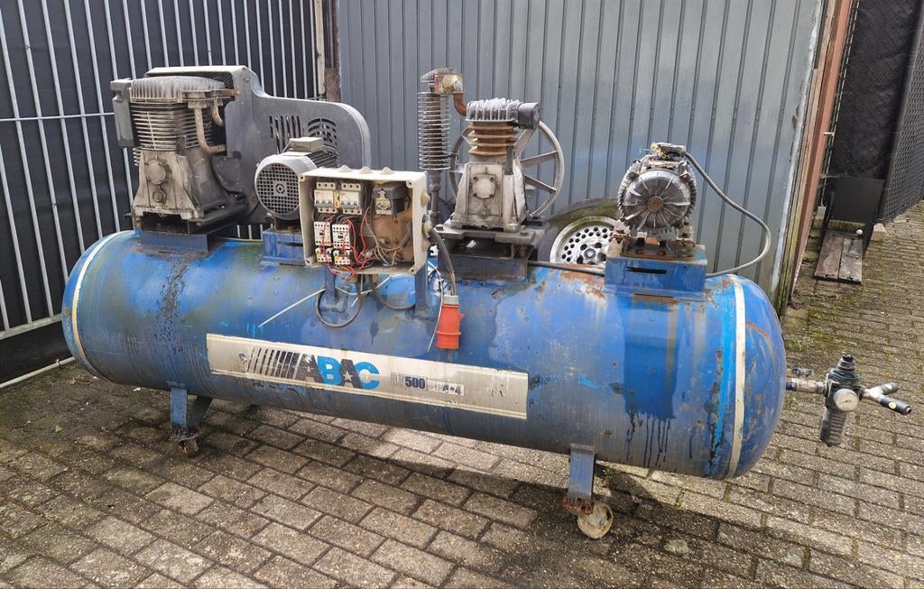 ABAC zware industriële compressor 11bar 500 liter - defect, Doe-het-zelf en Bouw, Compressors, Ophalen