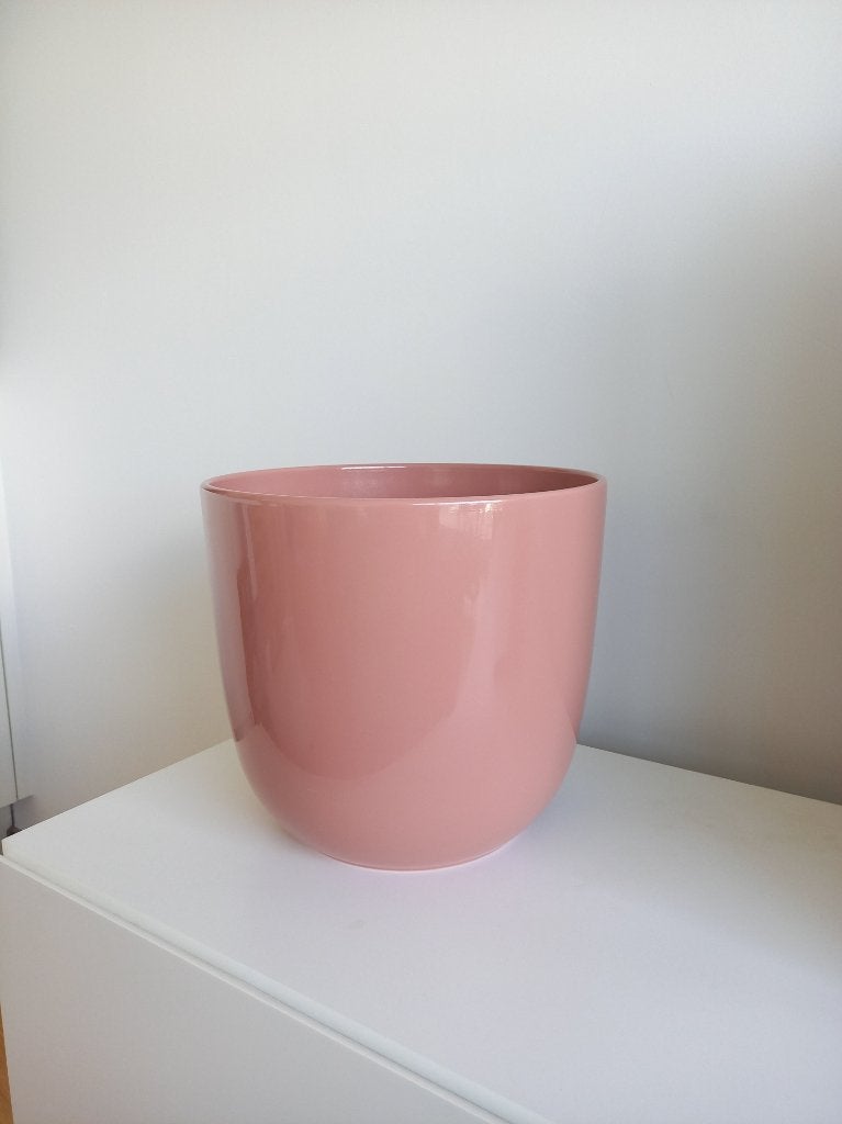 Roze stenen bloempot, Steen, Binnen, Zo goed als nieuw, Minder dan 40 cm