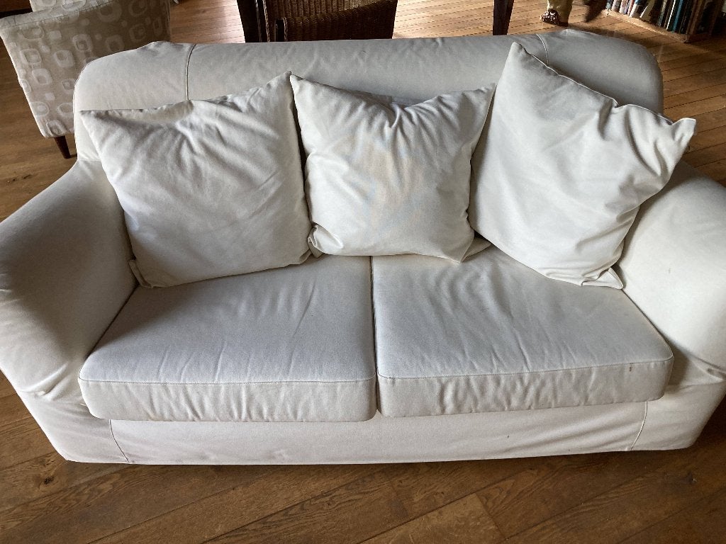 canapé blanc, 75 à 100 cm, Bois, Comme neuf, Enlèvement