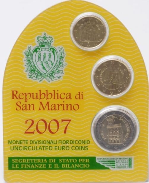 Blister Saint-Marin 2007, Enlèvement ou Envoi, Saint-Marin, 2 euros