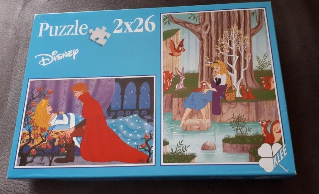 Ravensburger puzzel - 2x26 stuks-Disney - € 2.50-Doornroosje, Verzenden, 10 tot 50 stukjes, Zo goed als nieuw