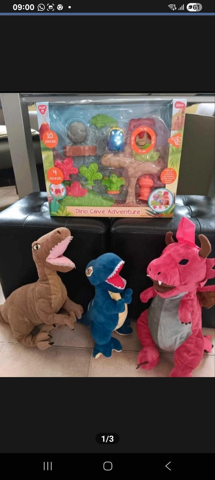 Nieue Dino speelset met geluid en knuffels, Ophalen of Verzenden, Met geluid