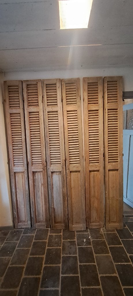 6 mooie louvreluiken, Bricolage & Construction, Fenêtres & Moustiquaires, Porte pliante, Enlèvement, Utilisé, Moins de 80 cm