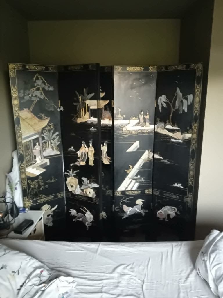 mooie paravan met inleg, Antiek en Kunst, Ophalen