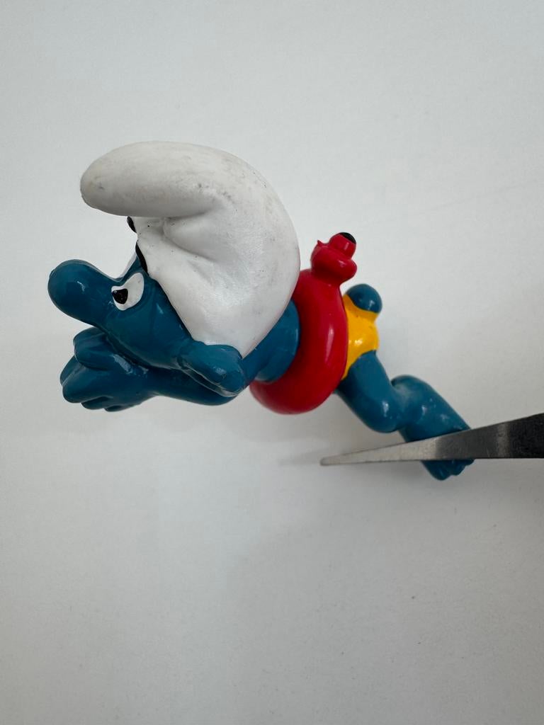 Vintage zwemmersmurfen uit 1977, Verzamelen, Ophalen of Verzenden, Gebruikt, Overige Smurfen, Poppetje, Figuurtje of Knuffel