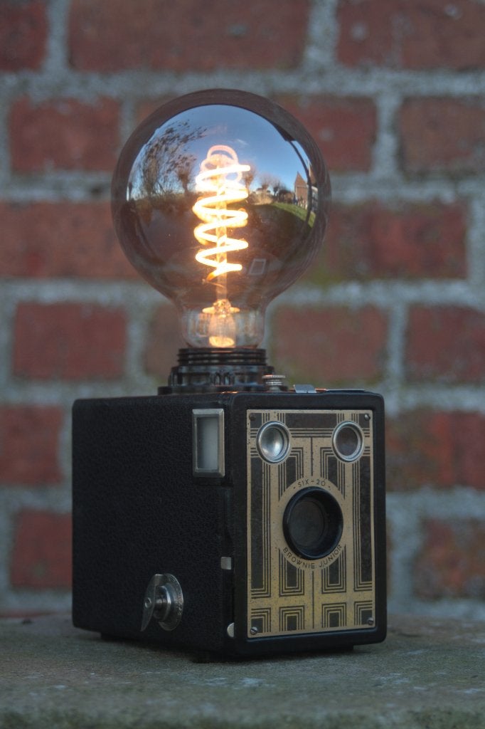 retro vintage kodak lamp, Overige typen, Gebruikt, 25 cm, Zwart