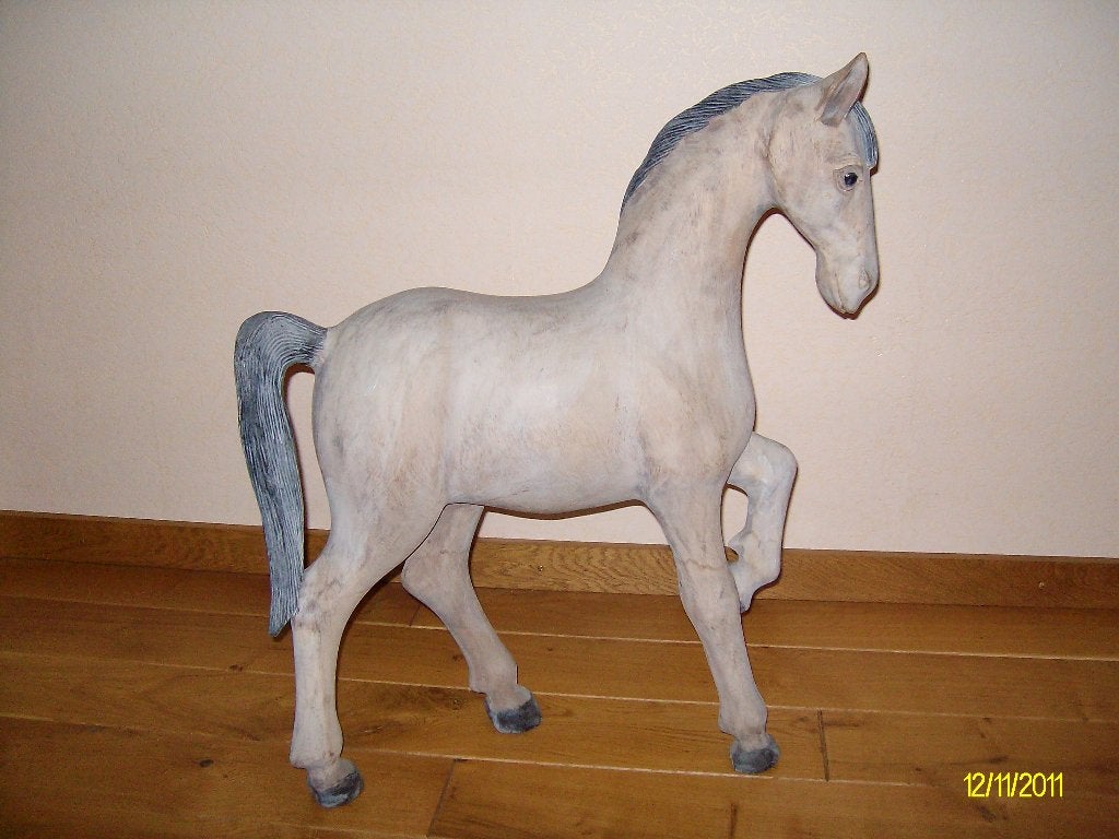 Mooi decoratief houten paard., Antiek en Kunst, Ophalen