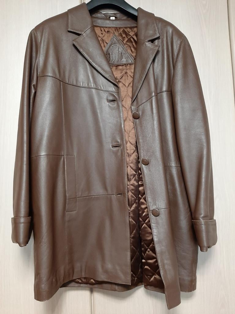 Bruine lederen damesjas vest medium, Ophalen