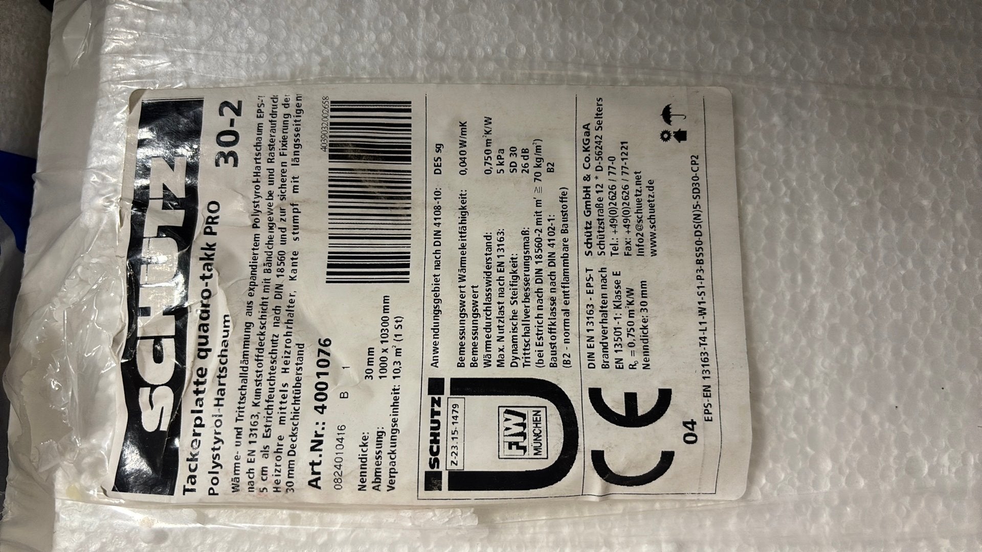 Schutz vloerisolatie speciaal voor vloerverwarming, Doe-het-zelf en Bouw, 4 tot 8 cm, Nieuw, Ophalen of Verzenden, 15 m² of meer