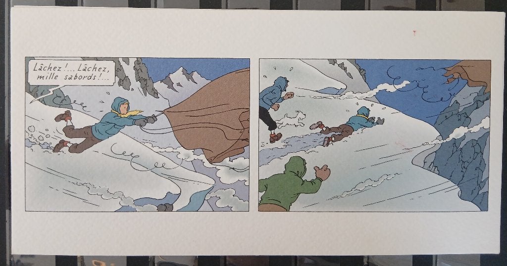 Carte postale (5) : Exposition "Tintin au Tibet", Enlèvement