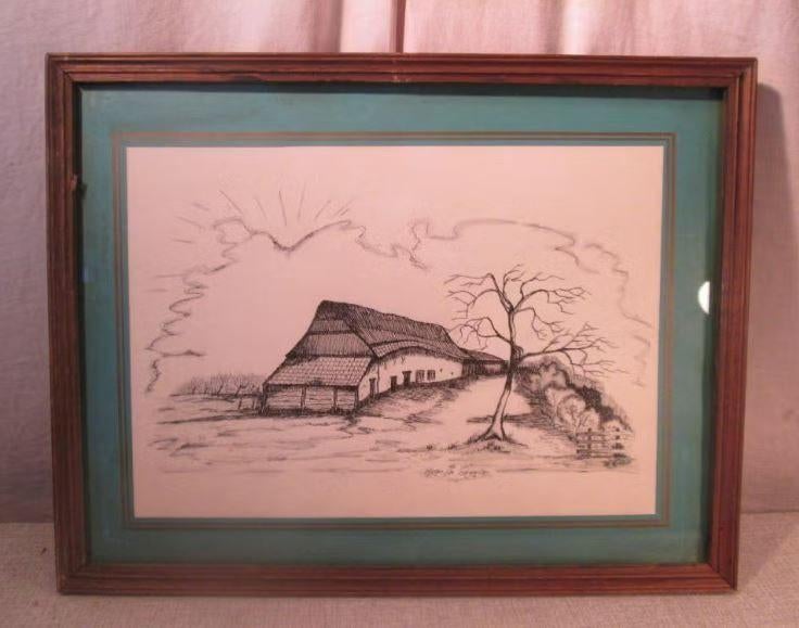 Beau dessin « Ferme avec arbre » - De Gruyter Hugo, Enlèvement ou Envoi