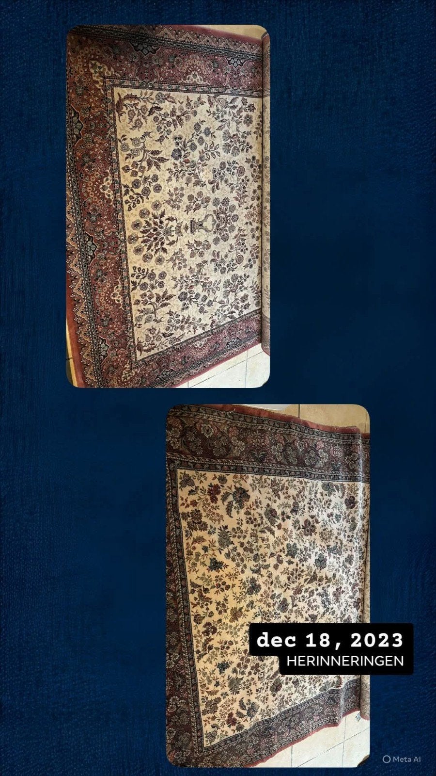 2 wollen tapijten met andere modellen, Ophalen