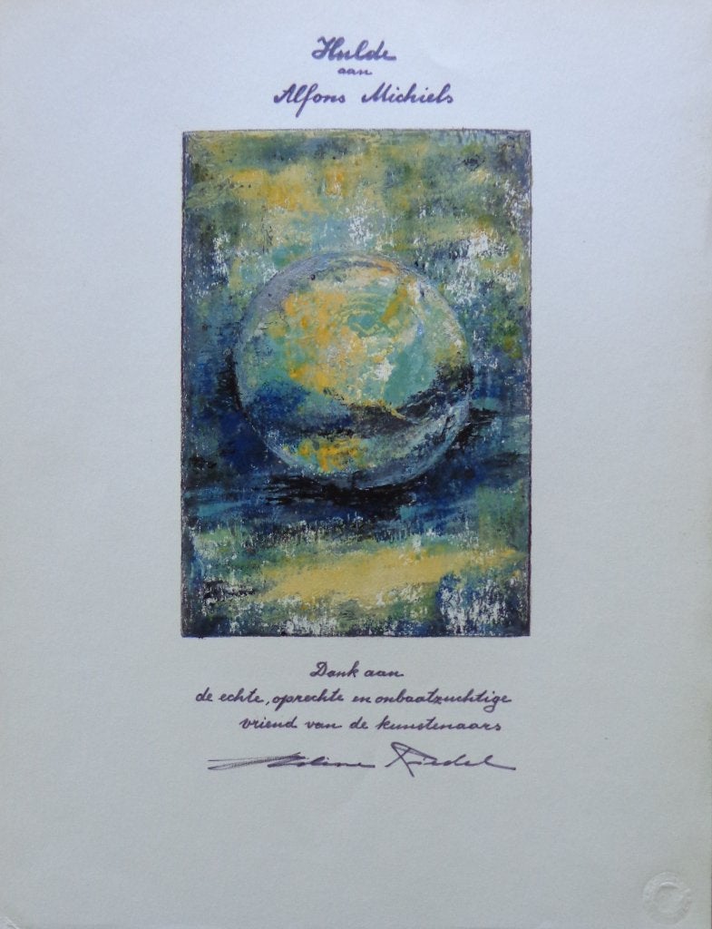 HELENE RIEDEL / CIRKEL / OLIEVERF PAPIER / 39x30cm / SIG, Ophalen of Verzenden