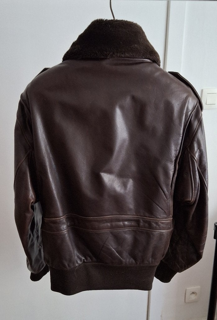 Blouson aviateur en cuir vintage – style Avirex / Chevignon, Vêtements | Hommes, Enlèvement ou Envoi, Comme neuf, Taille 48/50 (M)