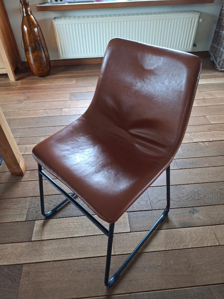 Eetkamerstoelen, Huis en Inrichting, Stoelen, Ophalen, Gebruikt, Overige kleuren, Leer