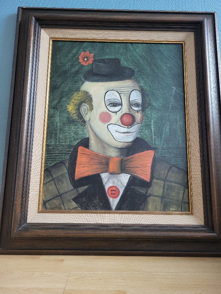 Schilderij met clown van Ceuppens, Ophalen, Overige stijlen, Portret of Personen