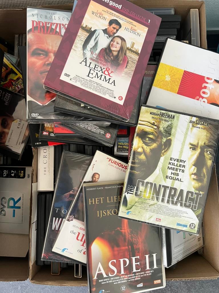 Doos vol cd’s en dvd’s films, Cd's en Dvd's, Ophalen, Zo goed als nieuw