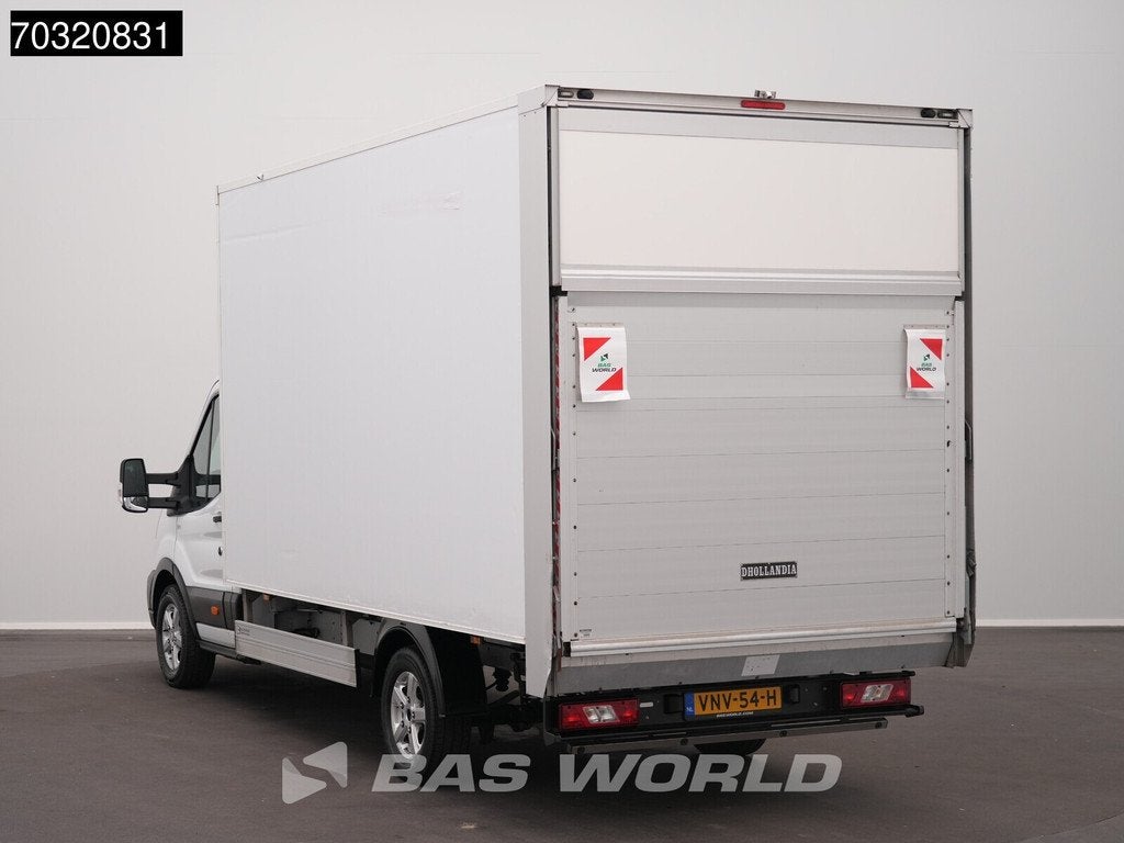 Ford Transit 130pk D'Hollandia Laadklep Zijdeur Bakwagen Cam, Auto's, Stof, Euro 6, 4 cilinders, Wit
