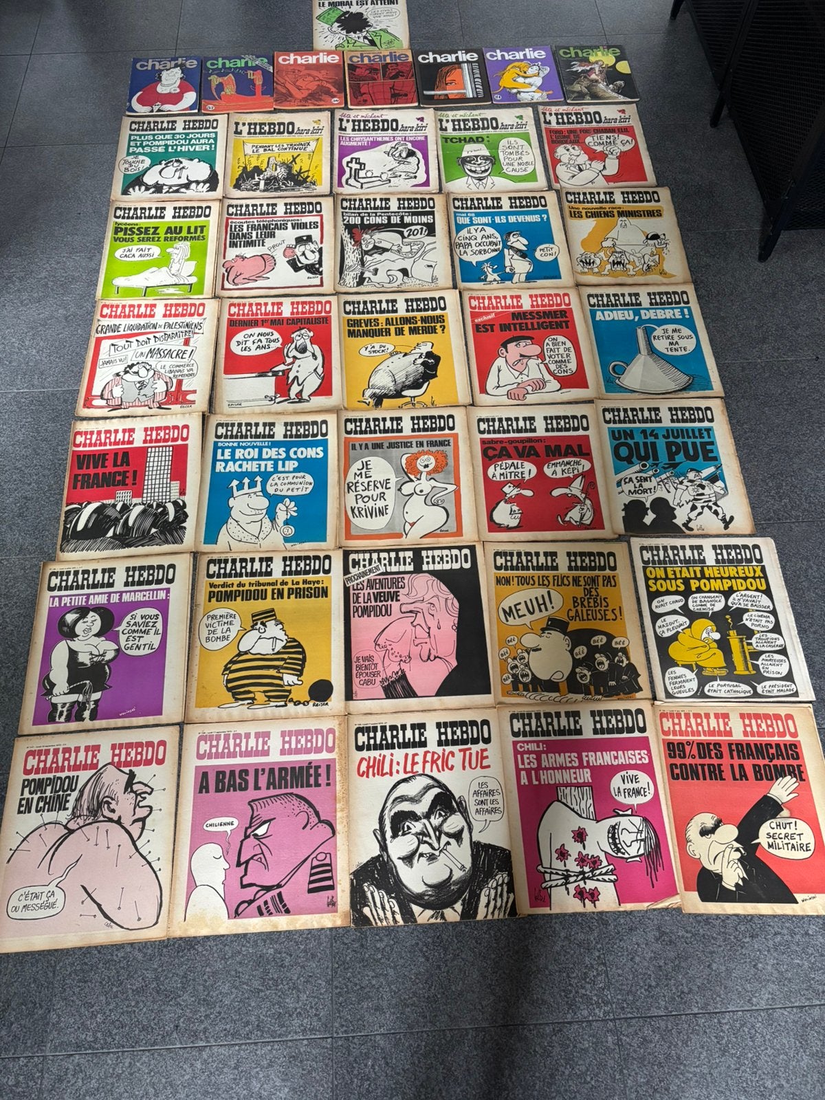 Lot Vintage Charlie Hebdo & Hara-Kiri (Jaren 70 - 38 stuks), Ophalen of Verzenden, 1960 tot 1980, Tijdschrift