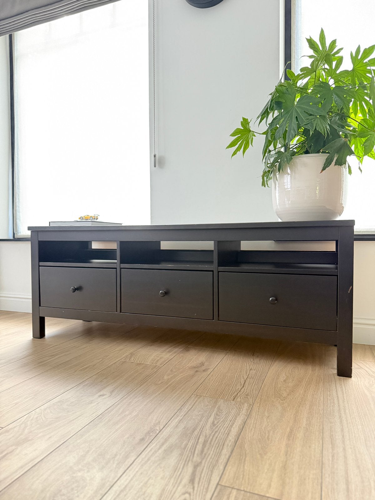 Meuble TV en bois noir IKEA HEMNES — 3 tiroirs, 25 à 50 cm, Moins de 100 cm, 100 à 150 cm, Enlèvement