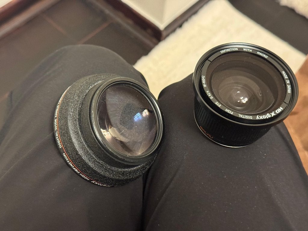 Set van 2x groothoeklens met visogen (zie afmetingen), Ophalen of Verzenden, Gebruikt, Accessoires