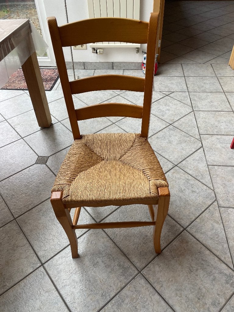 Rieten stoel, Ophalen, Zo goed als nieuw, Hout, Eén