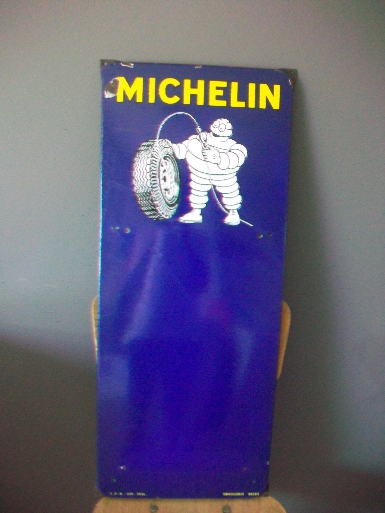 GEËMAILLEERDE MICHELIN-PLAAT UIT 1956, Verzamelen, Ophalen of Verzenden, Reclamebord