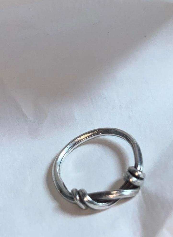 Bague en Argent noeud torsadé, Bijoux, Sacs & Beauté, Bagues, Enlèvement, Comme neuf, Argent, Argent