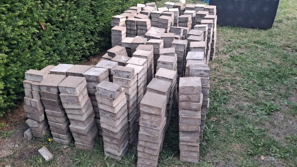 Betonklinkers terras (Gratis), Moins de 20 cm, Carrelage de sol, Enlèvement, Utilisé
