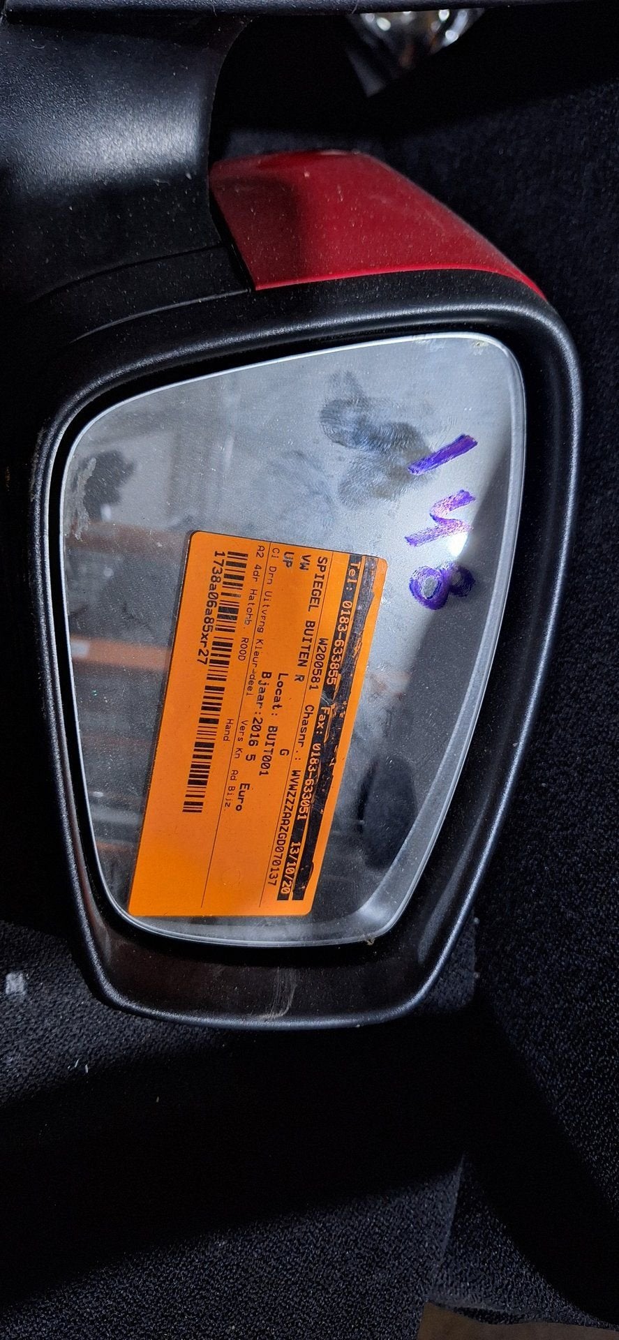 Originele Volkswagen Up! Buitenspiegel Rechts (Passagierszij, Gebruikt, -, -, Ophalen of Verzenden
