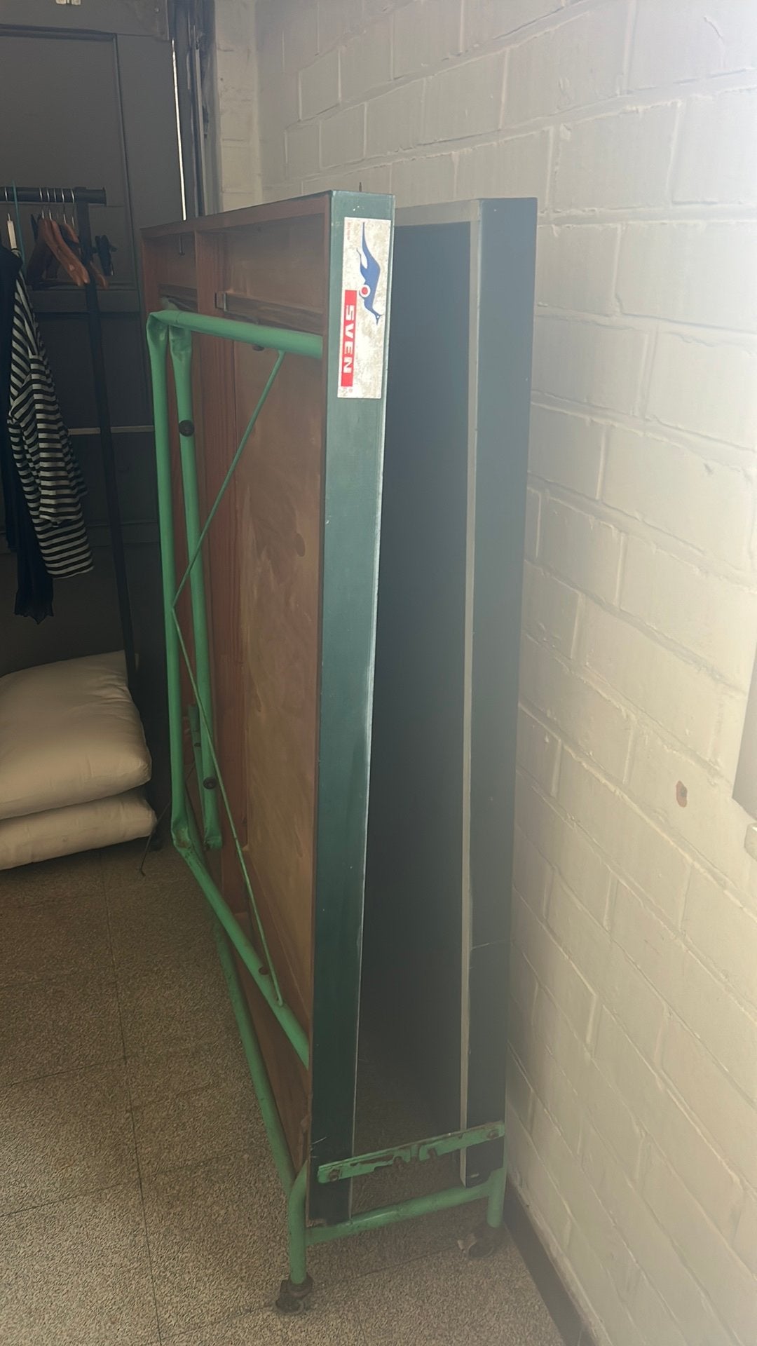 Pinpongtafel met palletjes, Sport en Fitness, Tafeltennis, Ophalen, Zo goed als nieuw