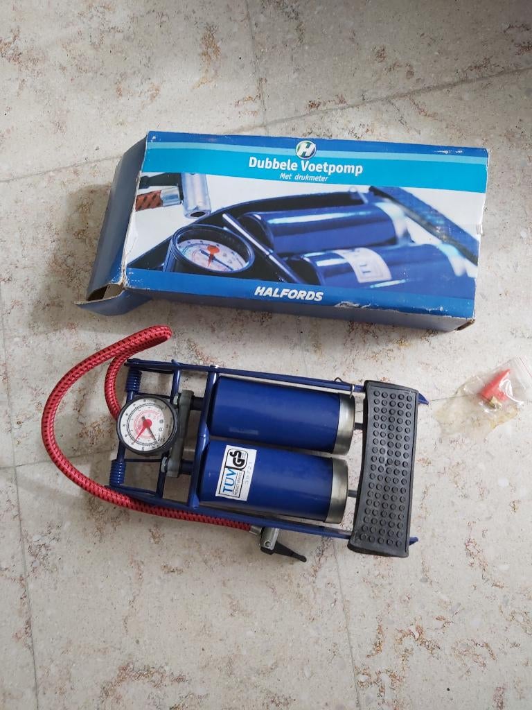 Voetpomp met manometer, Ophalen, Drukmeter, Zo goed als nieuw