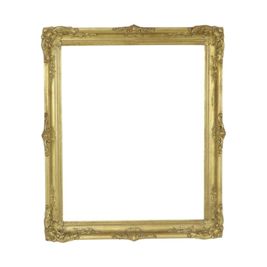 Vintage Grenenhouten Gouden Lijst Barok Stijl 64x54cm, Gebruikt, Schilderijlijst, Ophalen of Verzenden, 54 cm