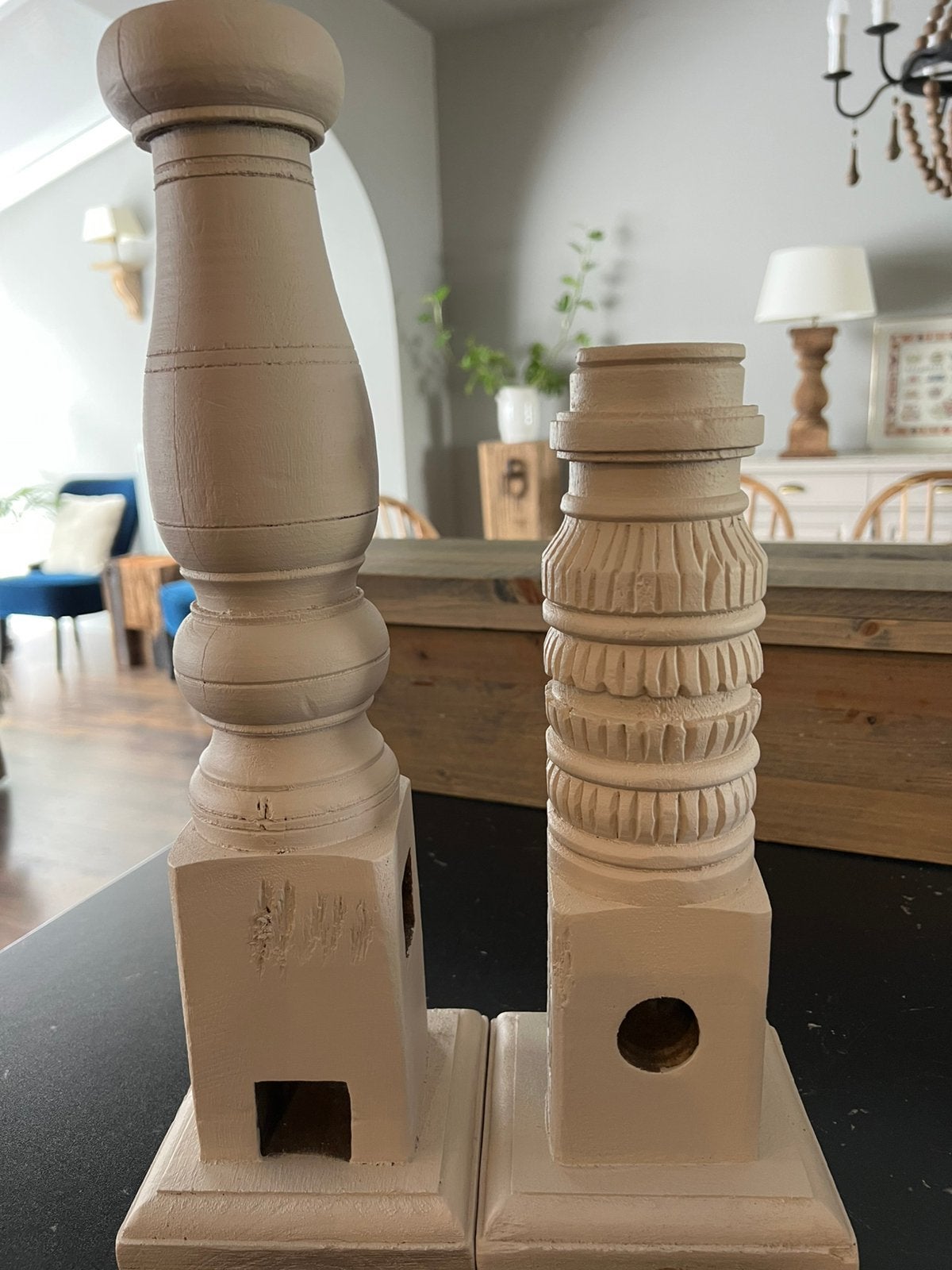 Houten kandelaars, Huis en Inrichting, Ophalen, Zo goed als nieuw