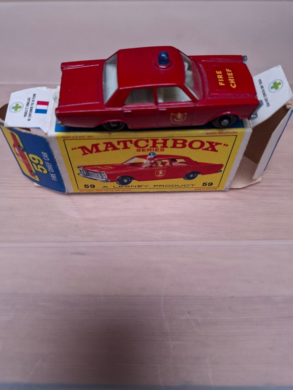 Lesney (Matchbox) n59 Fire chief car, Ophalen of Verzenden, Zo goed als nieuw, Matchbox