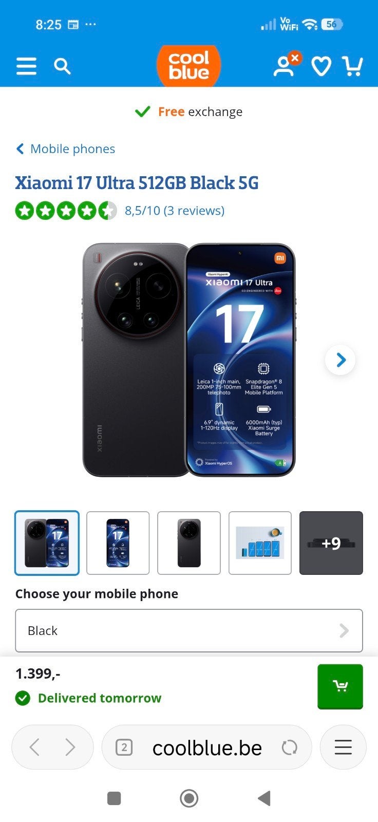 Xiaomi 17 ultra + photo kit....1 week old, Ophalen, Nieuw, Met simlock