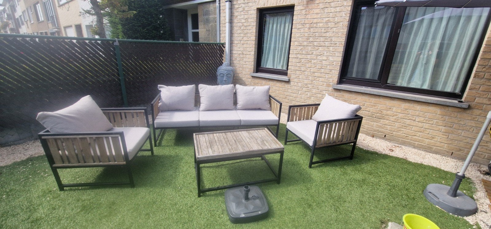 tuinset + kussens, Ophalen, Gebruikt, 6 zitplaatsen, Tuinset