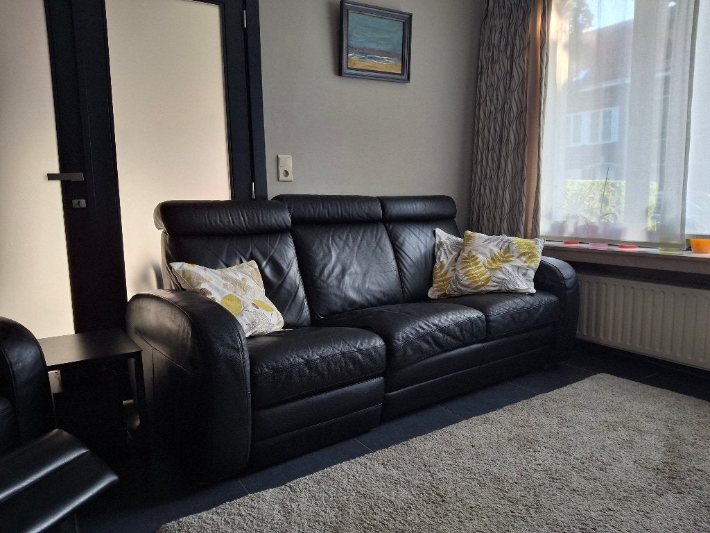 Lederen salon, Huis en Inrichting, Ophalen, Gebruikt, Leer, Casual