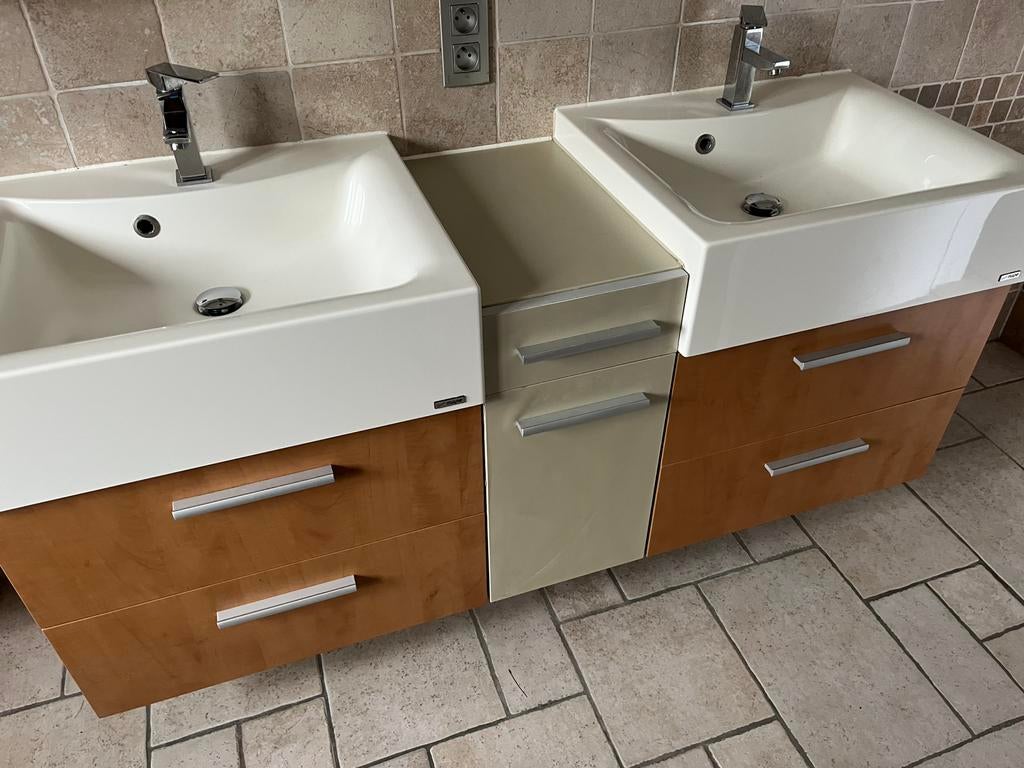 Badkamer meubel met 2 lavabo’s, Ophalen, Zo goed als nieuw