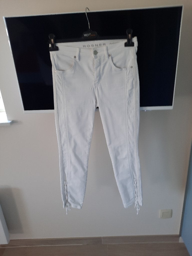 pantalon 3 quart blanc, Kleding | Dames, Broeken en Pantalons, Ophalen, Wit, Zo goed als nieuw, Antonia Miel