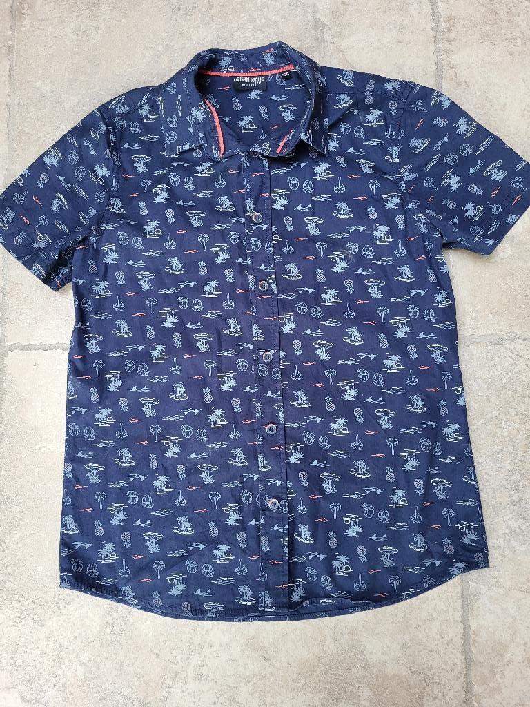 Stoer zomer hemd mt 164 (zie foto's), Kinderen en Baby's, Kinderkleding | Maat 164, Ophalen of Verzenden, Zo goed als nieuw, Jongen