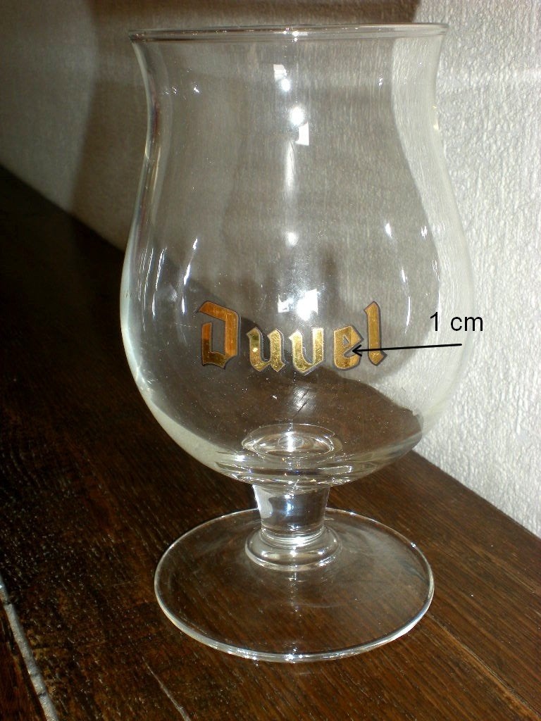 DUVEL  Lettres dorées, Collections, Marques de bière, Comme neuf, Verre ou Verres, Duvel, Enlèvement ou Envoi