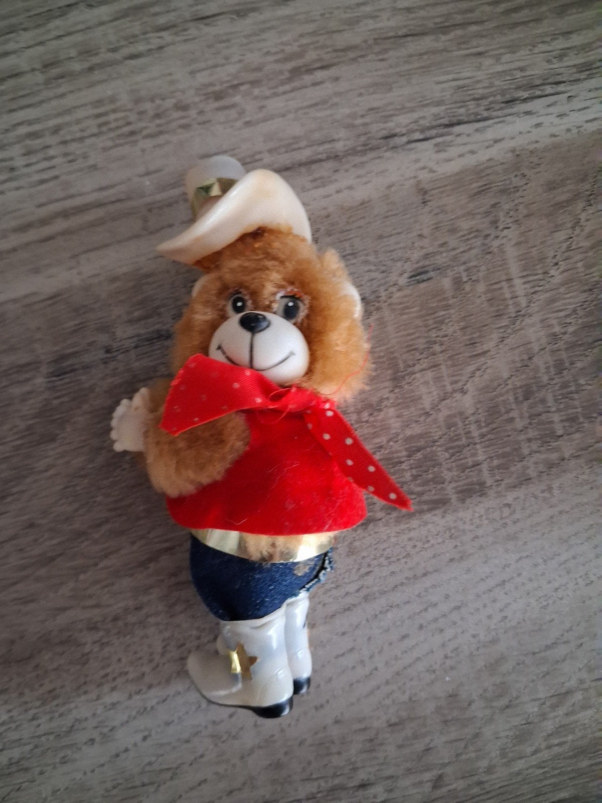 Vintage Knijpbeertje Cowboy., Ophalen of Verzenden, Gebruikt