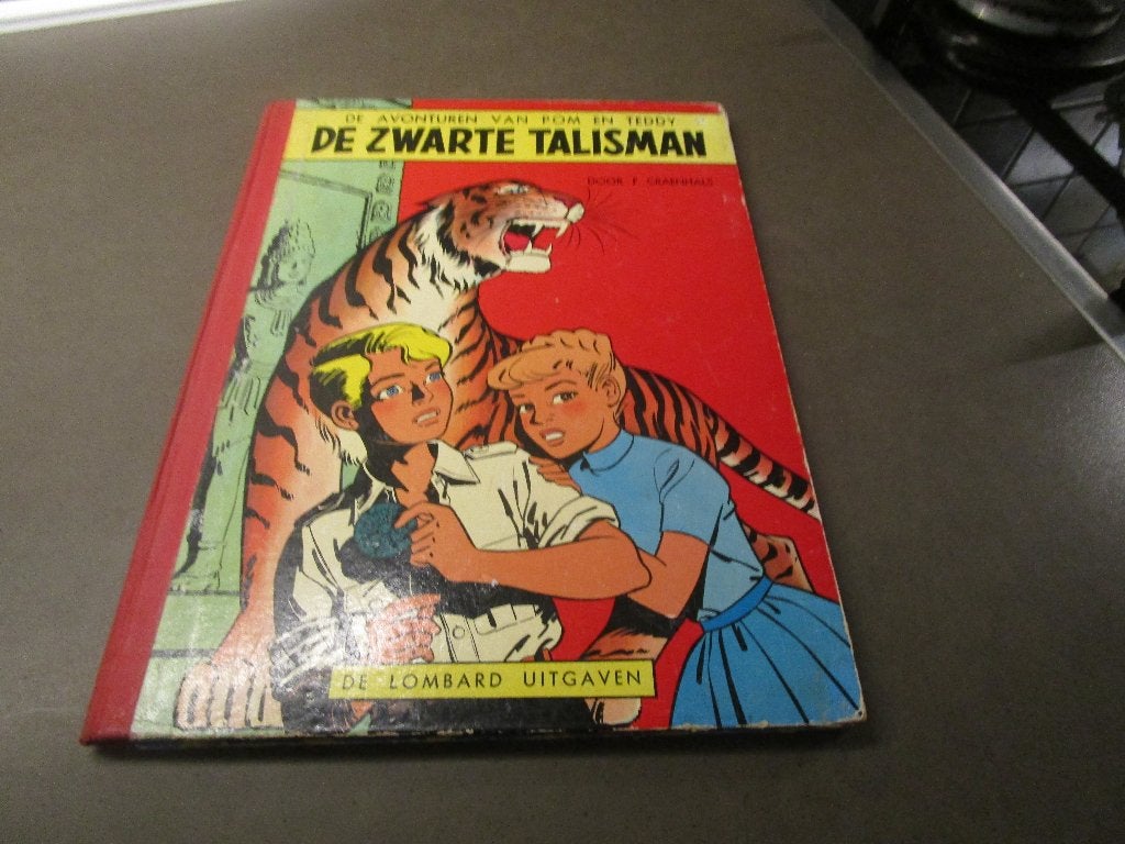 Pom en Teddy - De zwarte talisman - 1e druk - 1958, Gelezen, Eén stripboek, Ophalen of Verzenden, Francois Craenhals